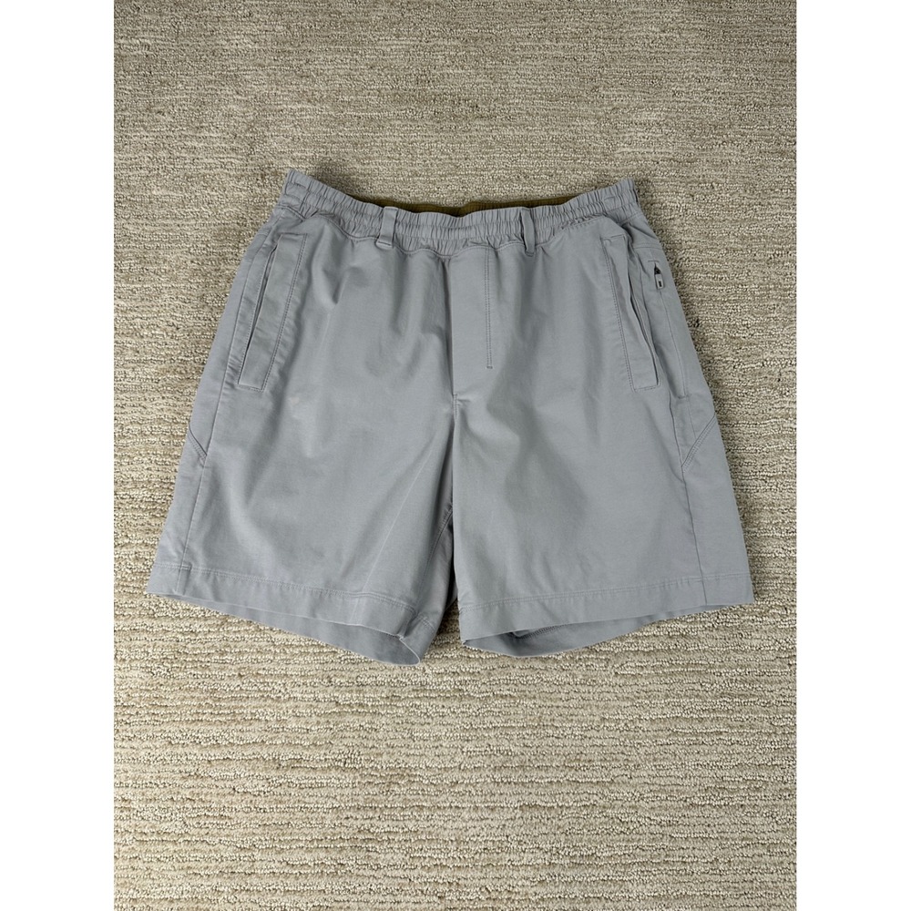 Birddogs Men Gray Lined Gym Shorts 7 Inch Inseam Size Medium Rayon Linen Stretch